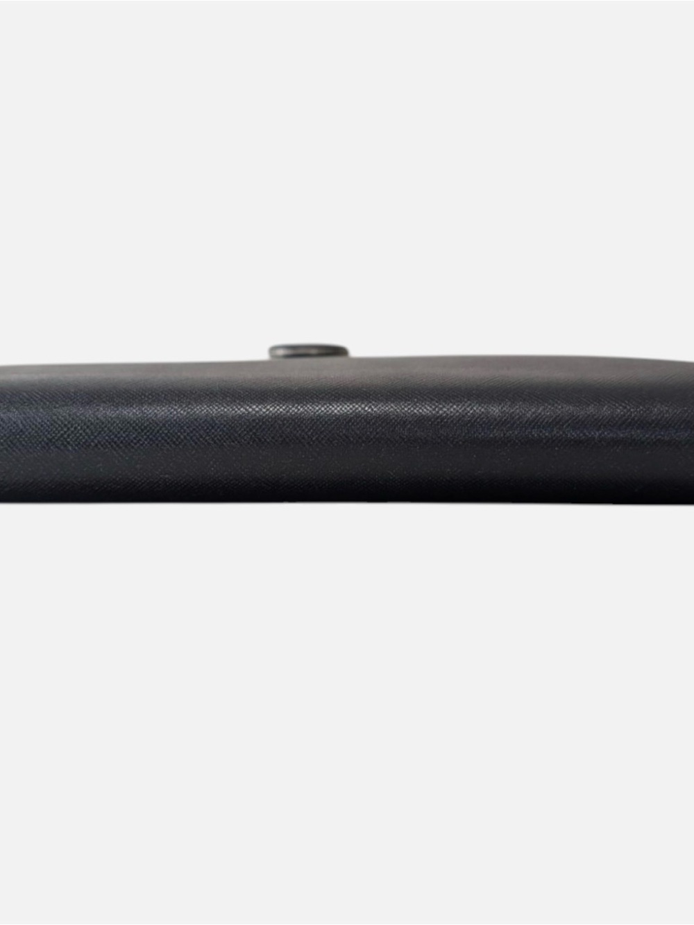 Saint Laurent Black Leather Envelope Clutch with Gold-Tone Button - Picture 3 of 13